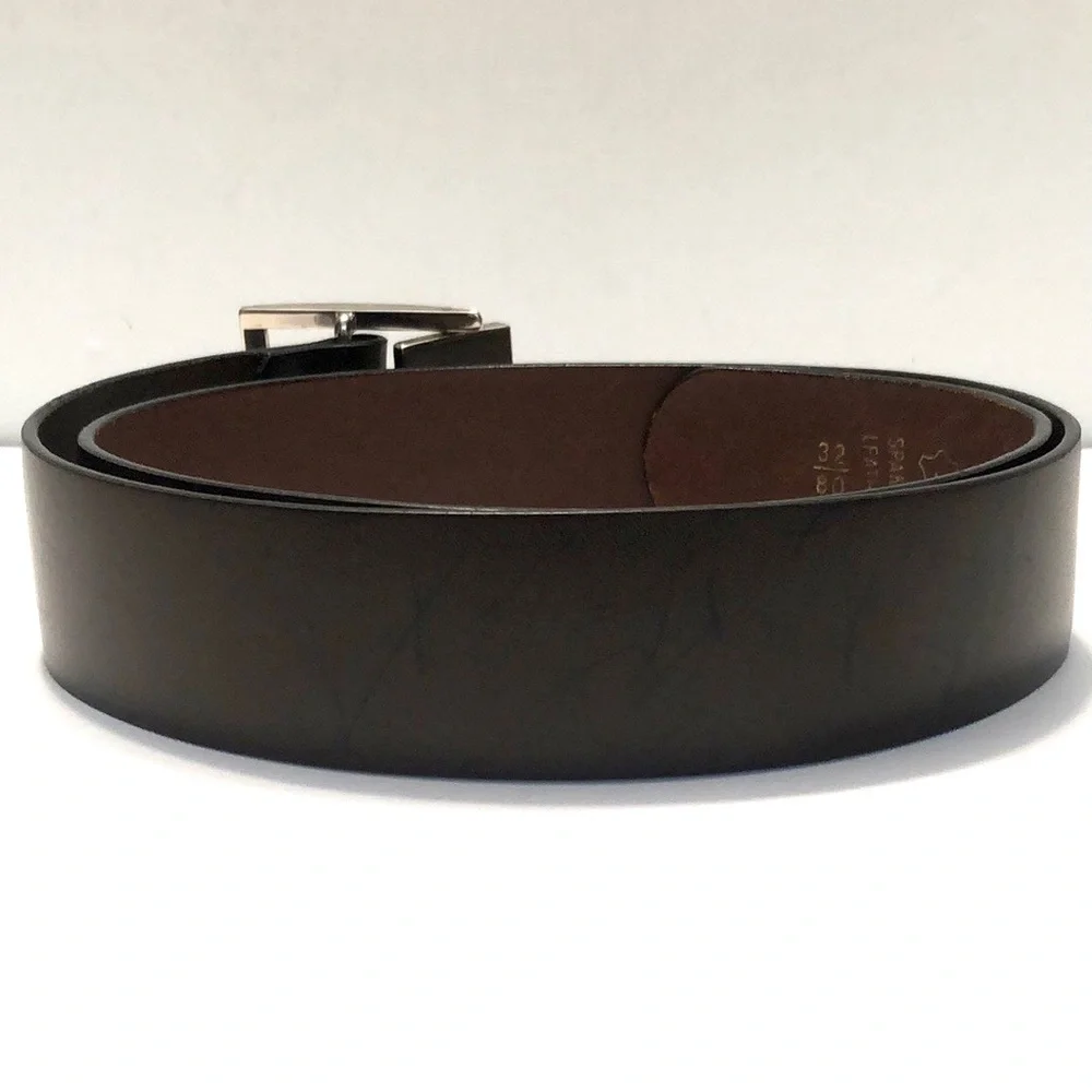 Leather Plus Brown Silver Spanish Leather Belt size 32